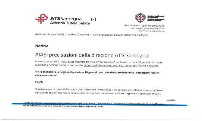 PRECISAZIONI ATS SARDEGNA